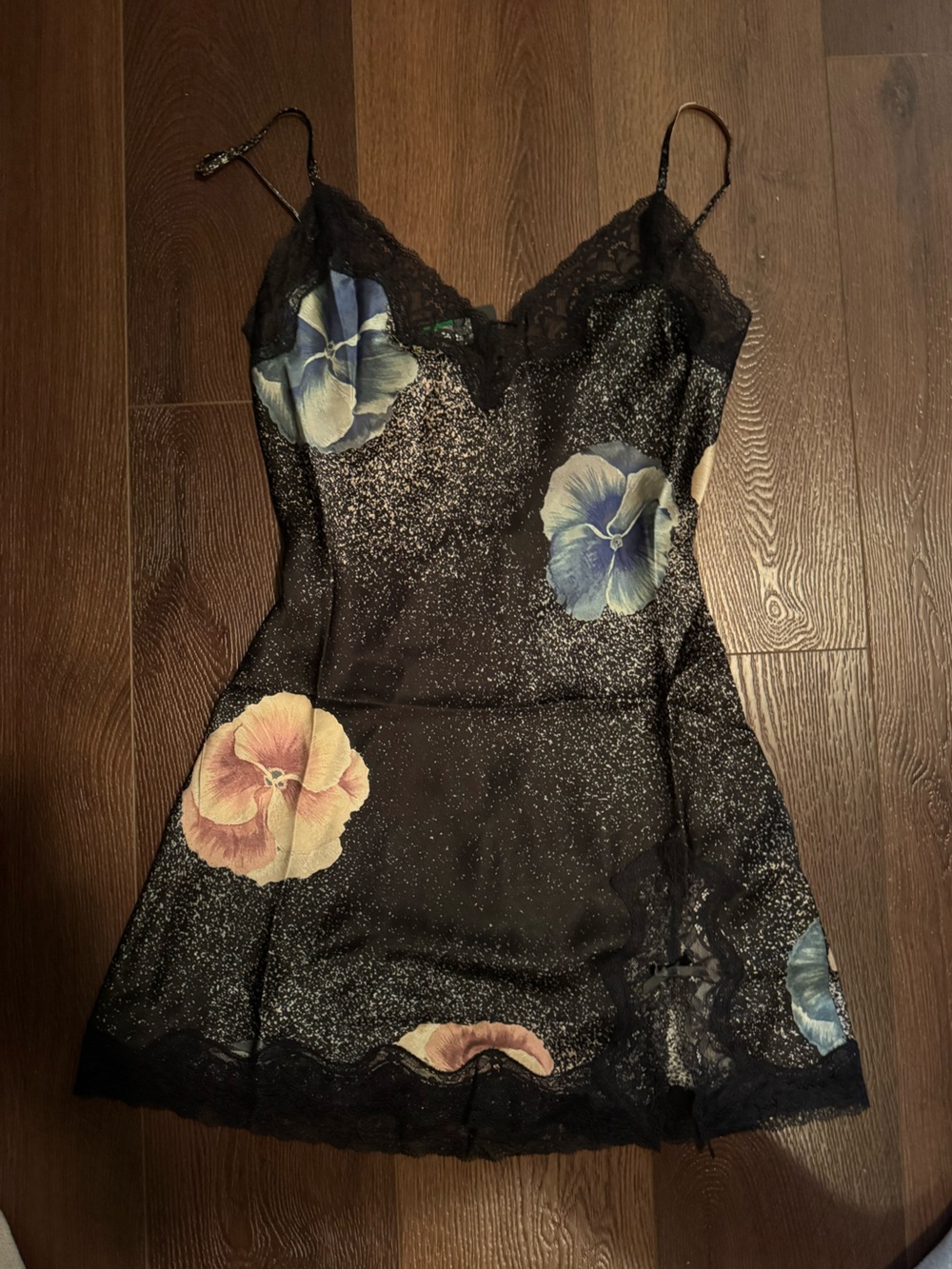Samantha Chang New York Silk Lace sleep dress   - Black & Blush